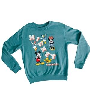 Hybrid Apparel Disney Mickey & Friends Graphic Sweatshirt Fleece Green (Size S)‎